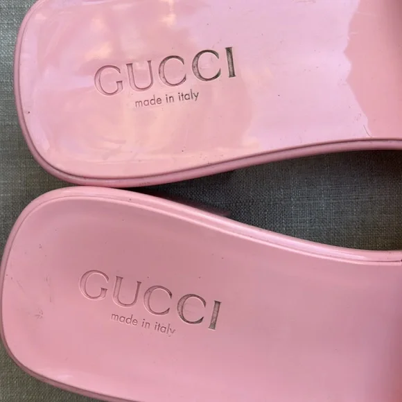 Gucci pink rubber slides size 8.5 - Picture 5 of 10